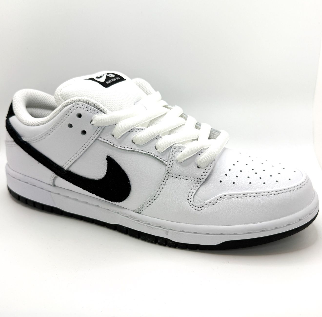 Nike SB Dunk Low White Black, Size: 10.5