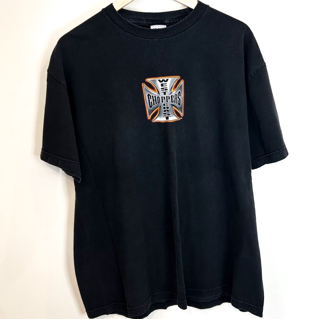 (FINAL SALE) VINTAGE West Coast Choppers Silver Bike Tee, Size: XL