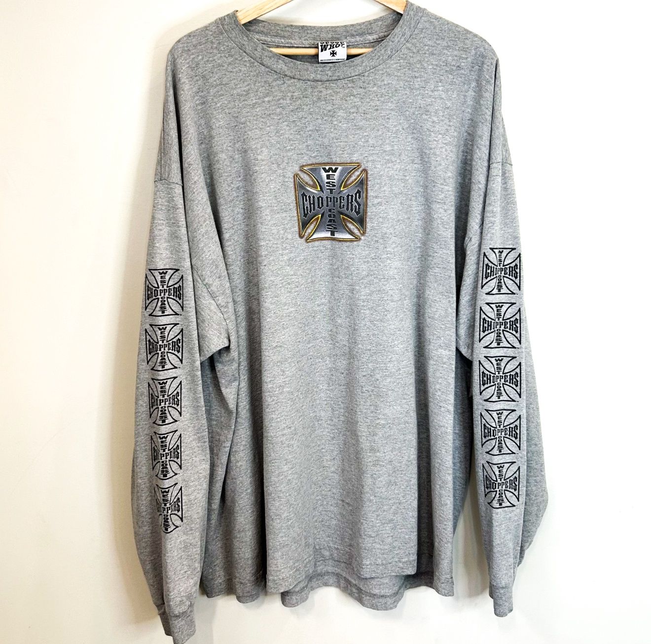 (FINAL SALE) VINTAGE West Coast Choppers Grey Bike L/S, Size: XXL