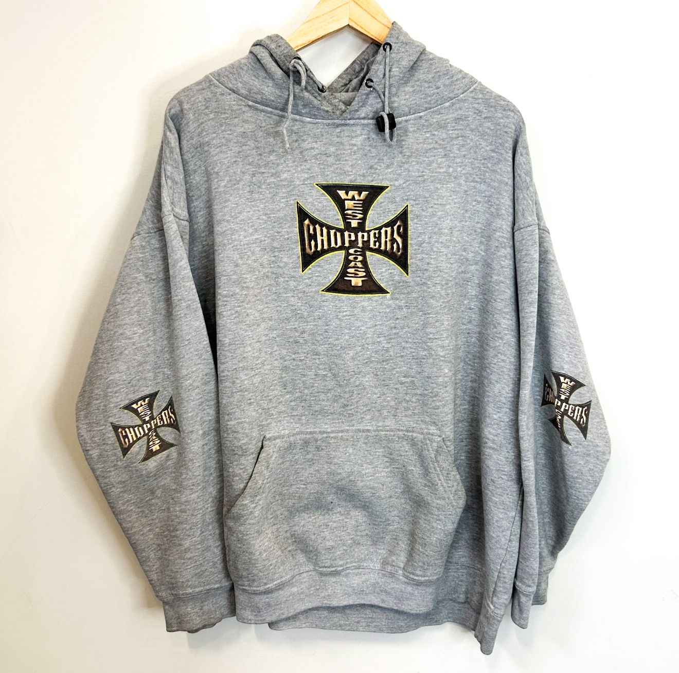 (FINAL SALE) VINTAGE West Coast Choppers Grey Bike Hoodie, Size: XXL