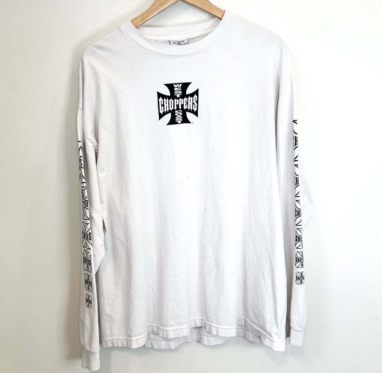 (FINAL SALE) VINTAGE West Coast Chopper Classic White L/S, Size: XL