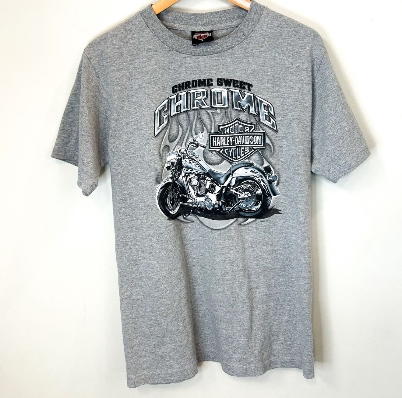 (FINAL SALE) VINTAGE Harley Davidson Grey Chrome Sweet Chrome Tee, Size: XL