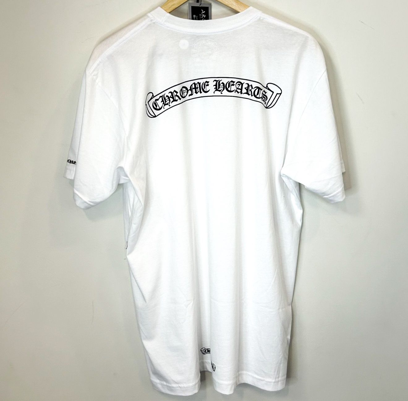 Chrome Hearts Scroll Logo Tee White, Size: L
