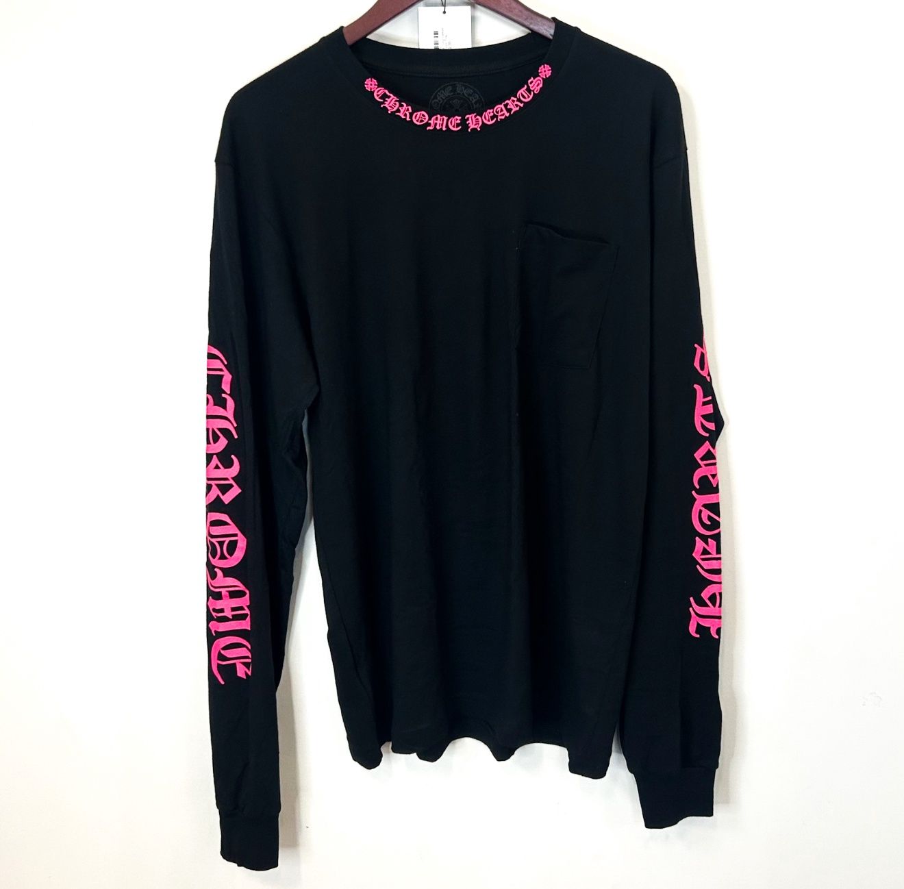 Chrome Hearts Long Sleeve Pocket Crew Hot Pink, Size: L