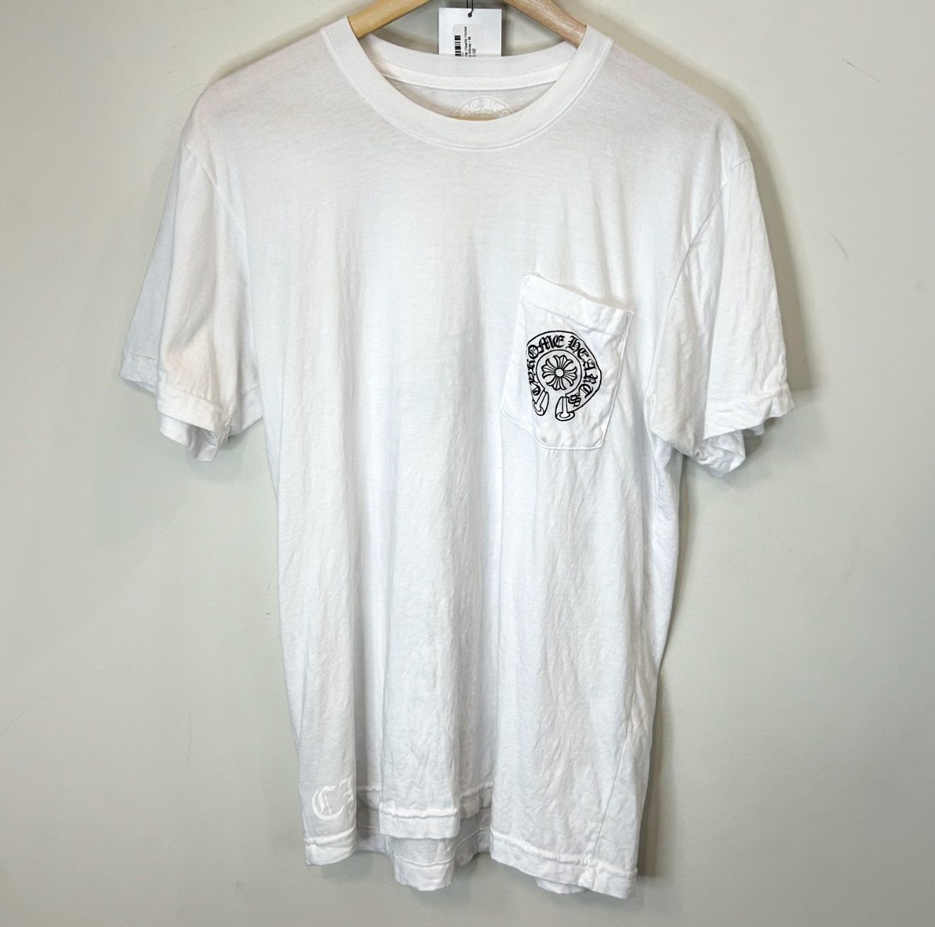 Pre-Owned Chrome Hearts Horse Shoe LV Tee White, Size: M