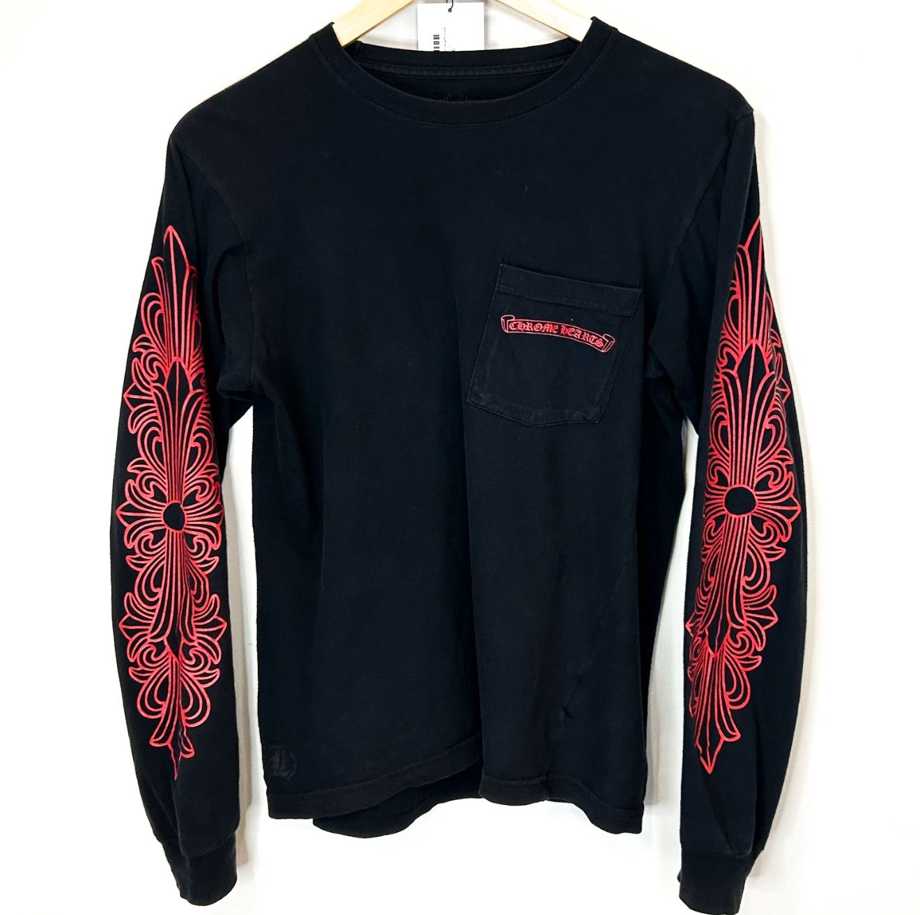 Pre-Owned Chrome Hearts Red Floral L/S, Size: S