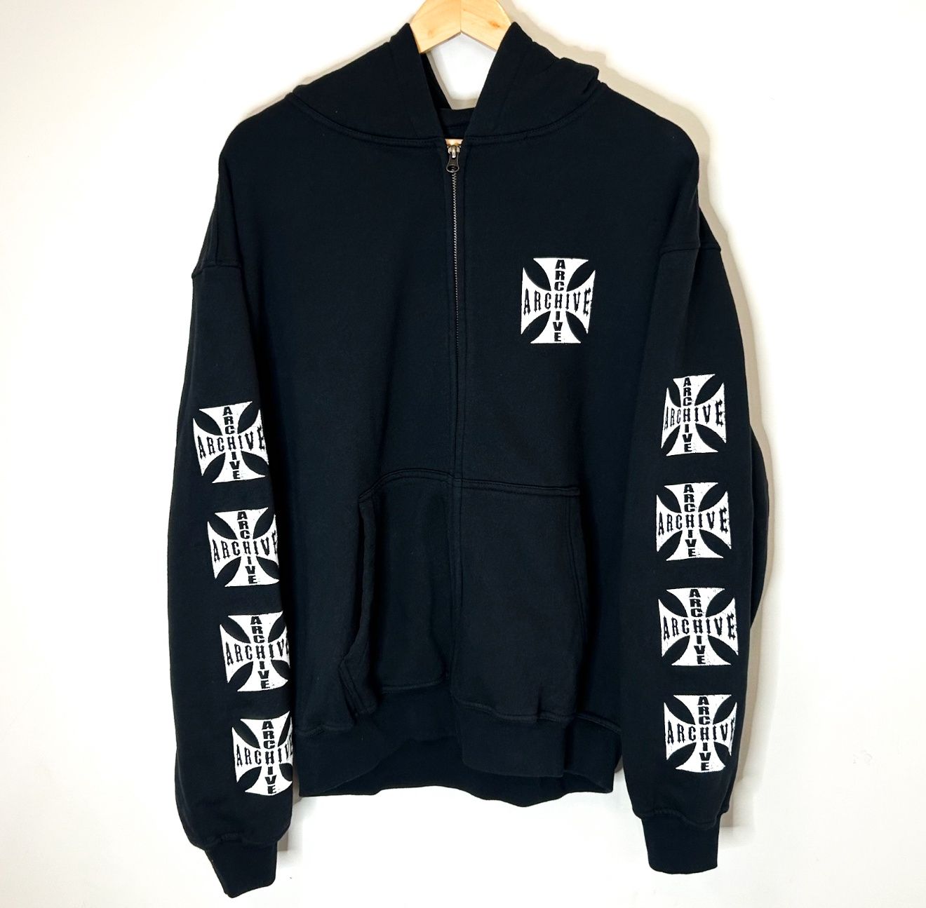 Archive Iron Cross Zip Hoodie, Size: S