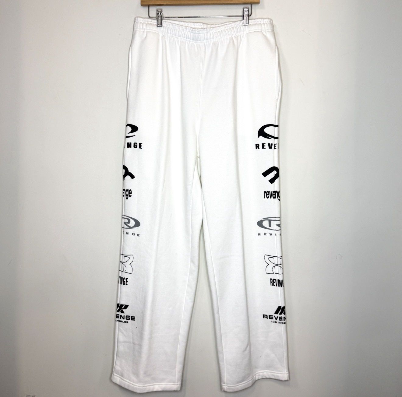 Revenge Logo Sweats, Color: White, Size: XL