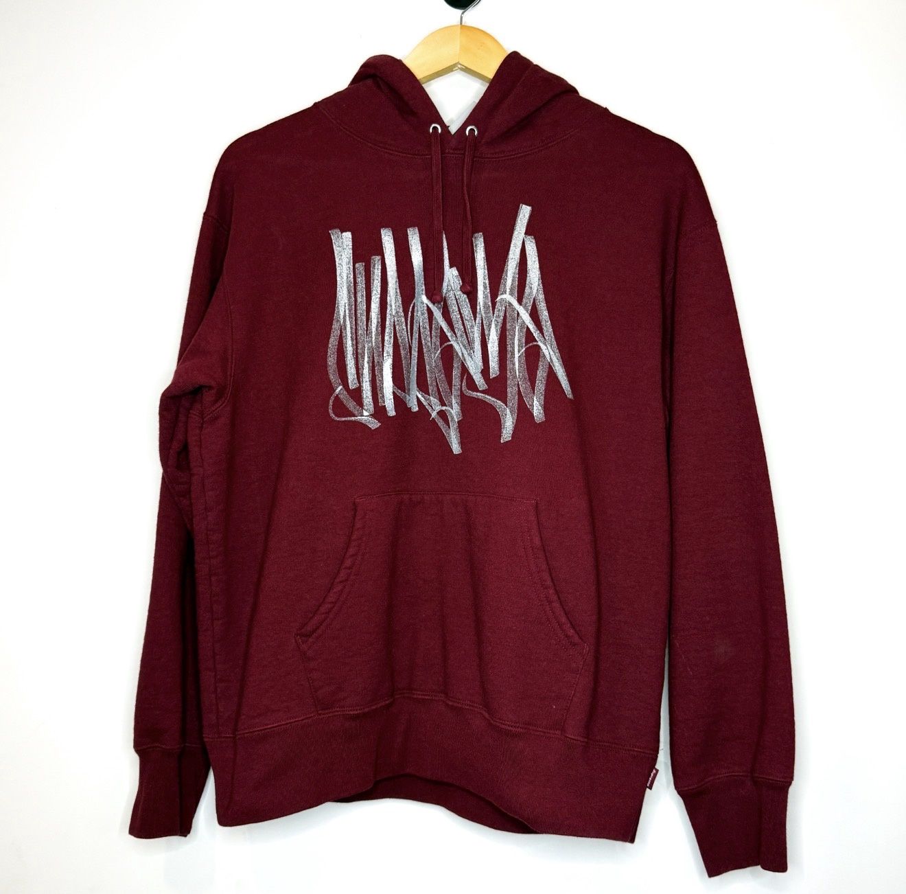 Pre-Owned Supreme Tag Hooded Sweatshirt, Color: Cardinal, Size: S