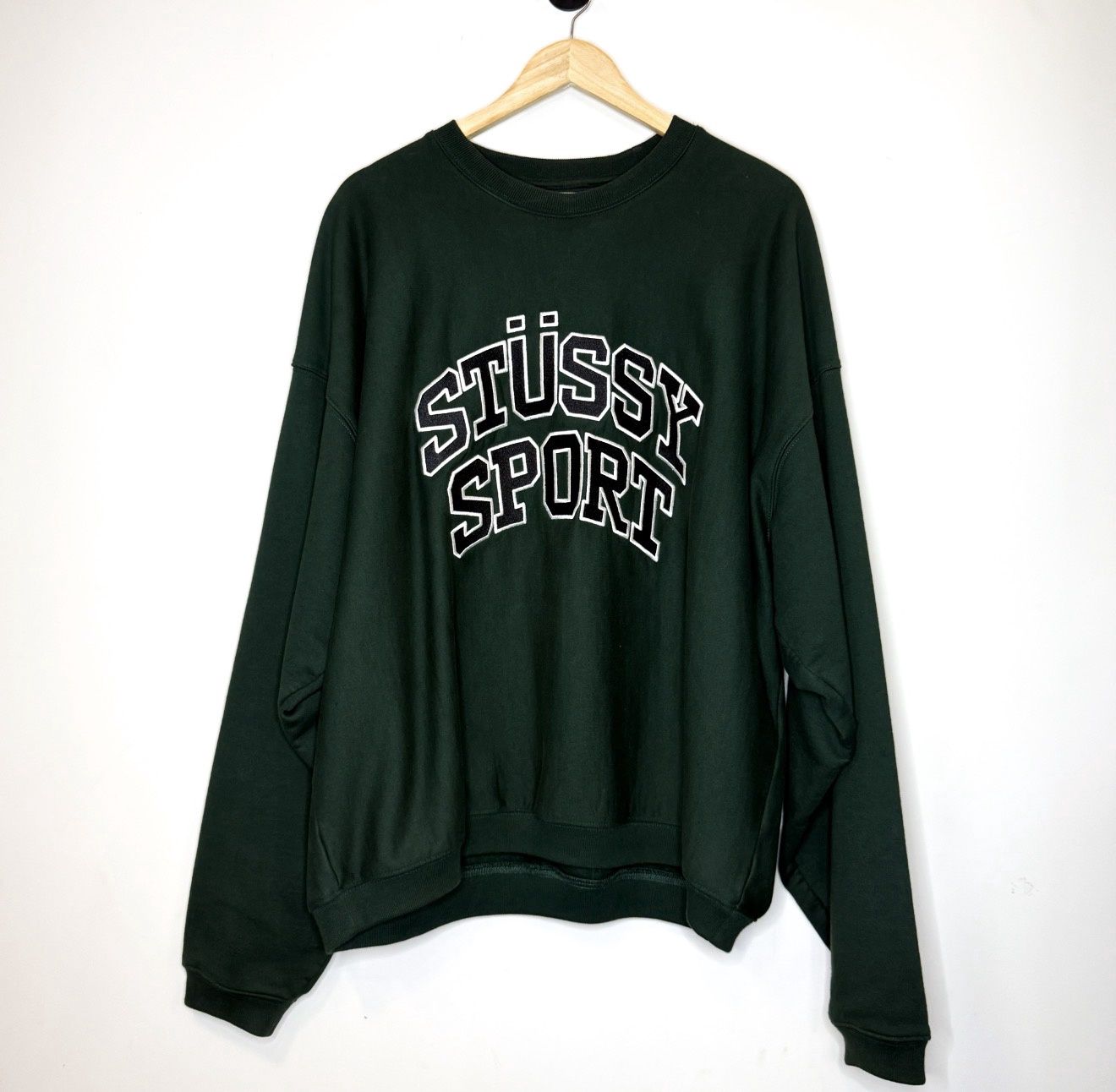 Pre-Owned Stussy Sport Crewneck Forest Green, Size: XL
