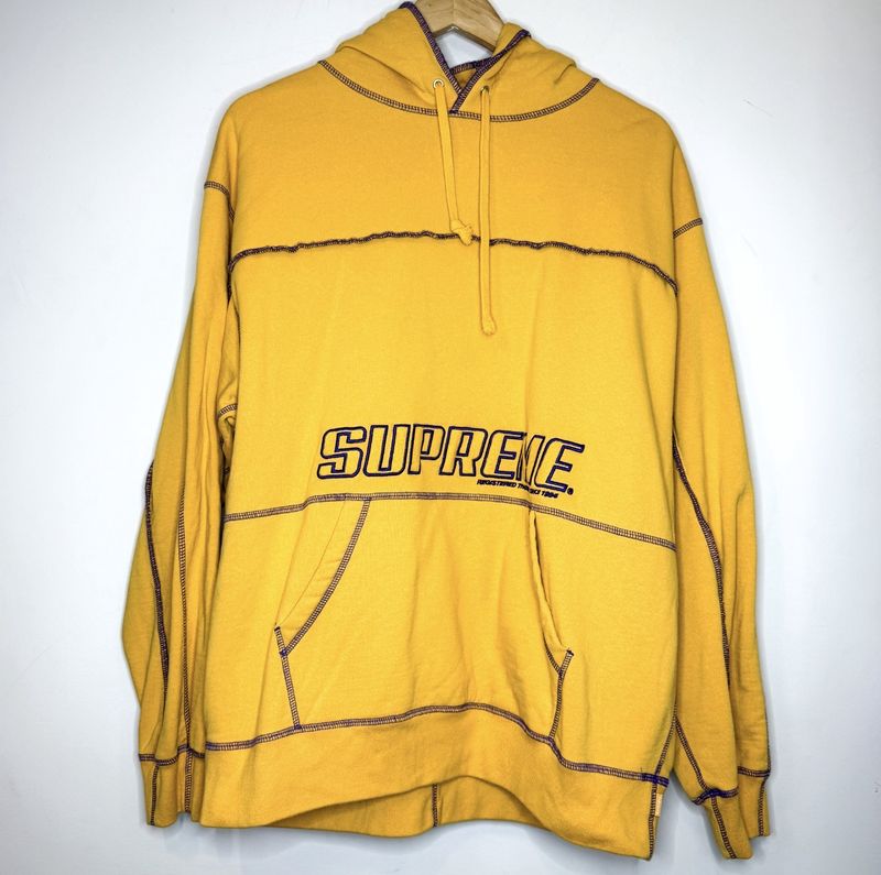 Pre-Owned Yellow Supreme Hoodie