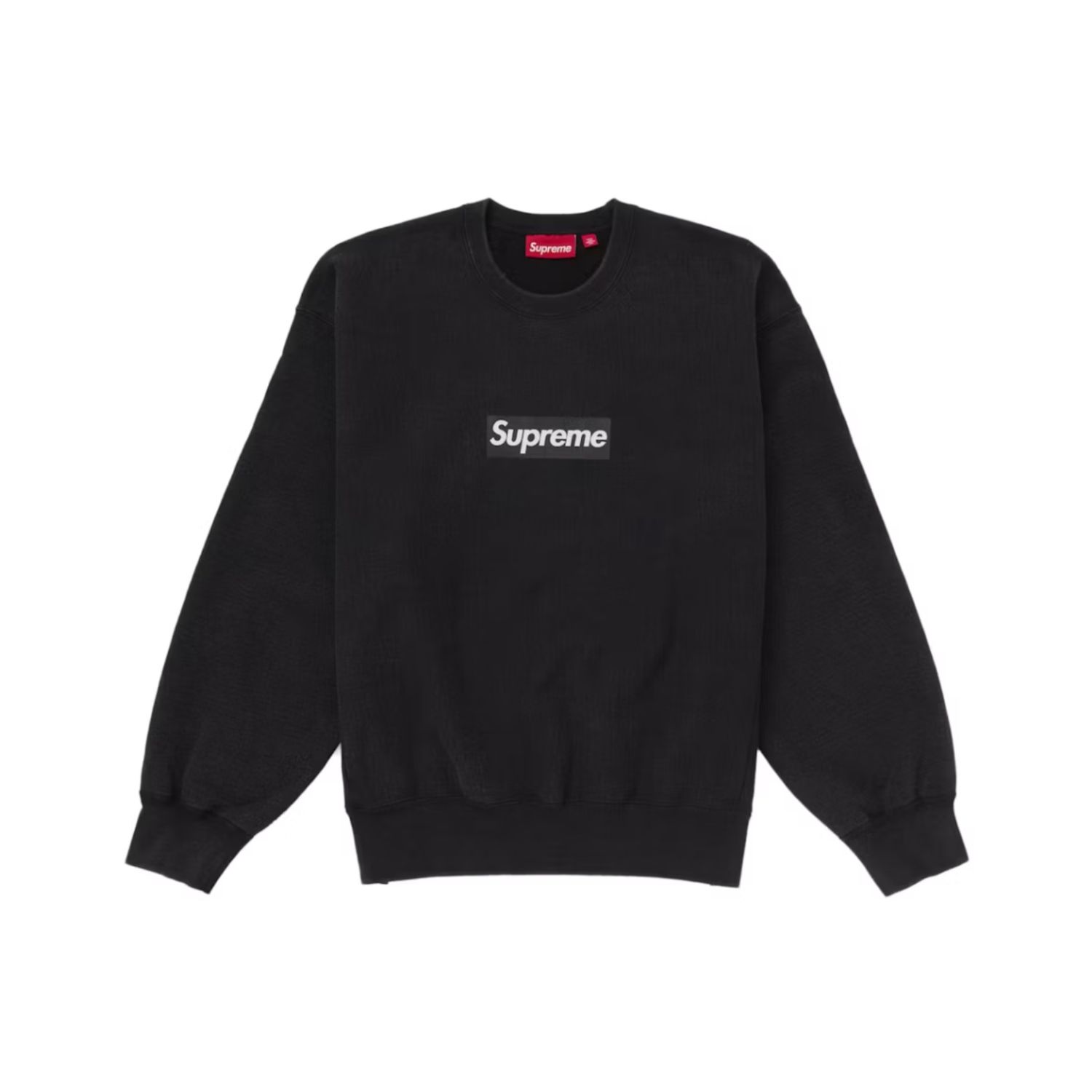Supreme Washed Box Logo Crewneck, Color: Black, Size: XL
