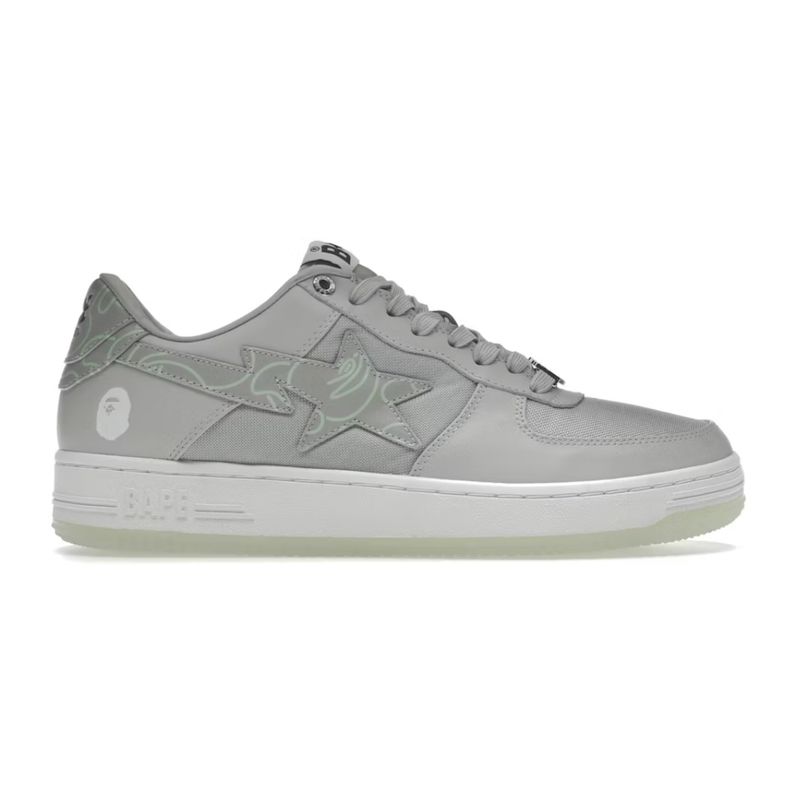 Bape Sta Text Code Camo Grey
