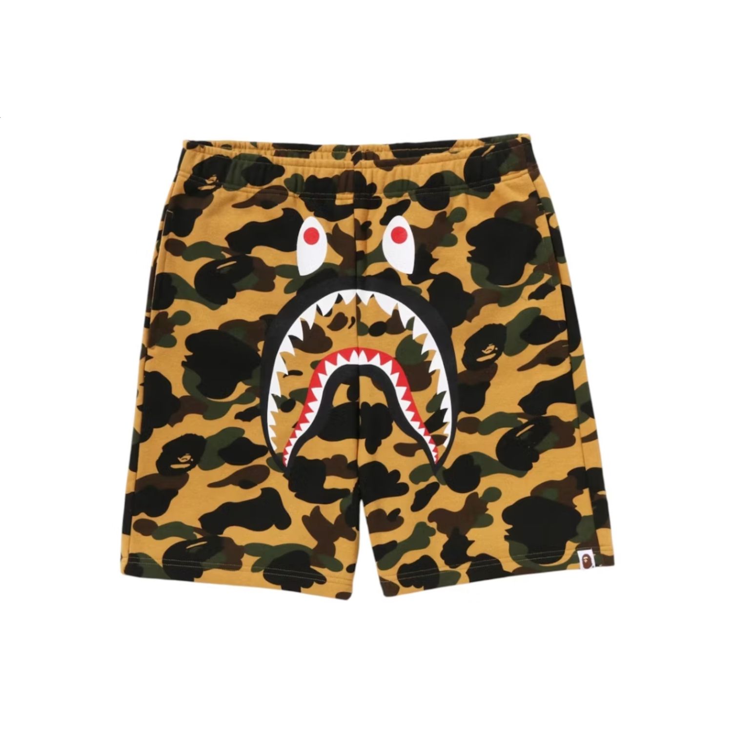 Bape ABC Camo Sweat Shorts, Color: Yellow, Size: XL