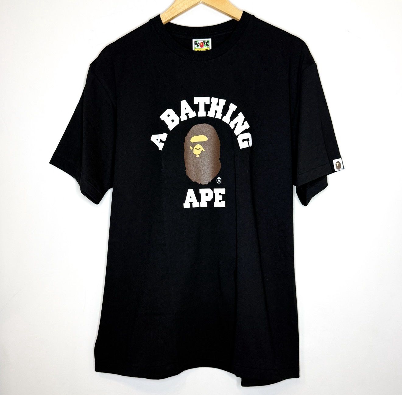 Bape College Tee, Color: Black, Size: M