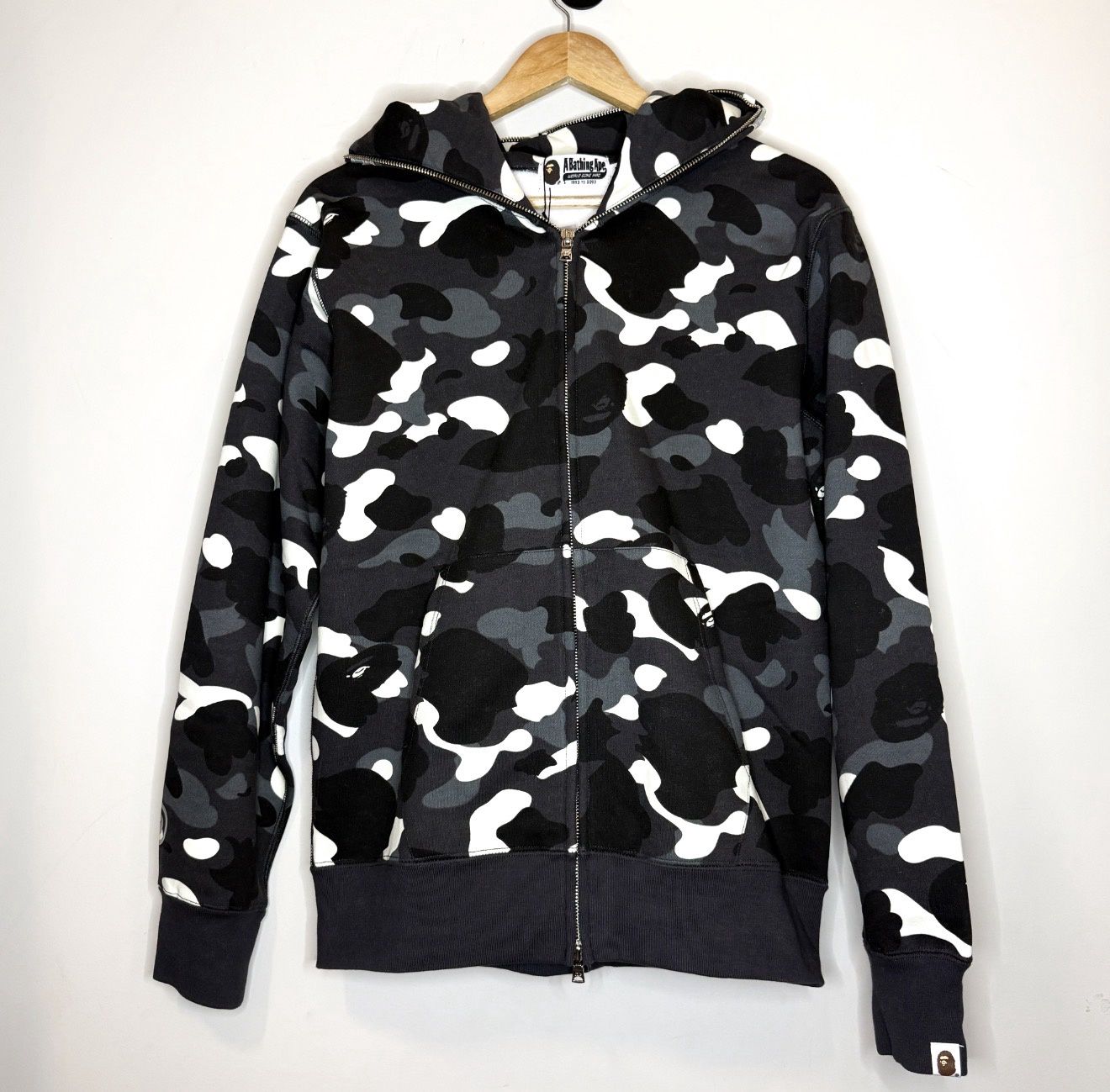 BAPE City Shark Zip Hoodie, Color: Black, Size: M