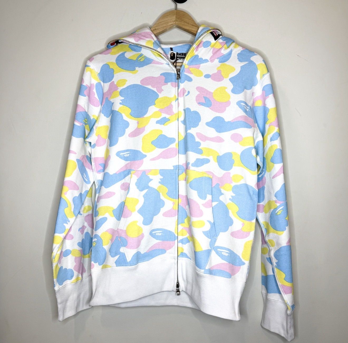 Bape 2nd Camo Zip Hoodie, Color: White, Size: S