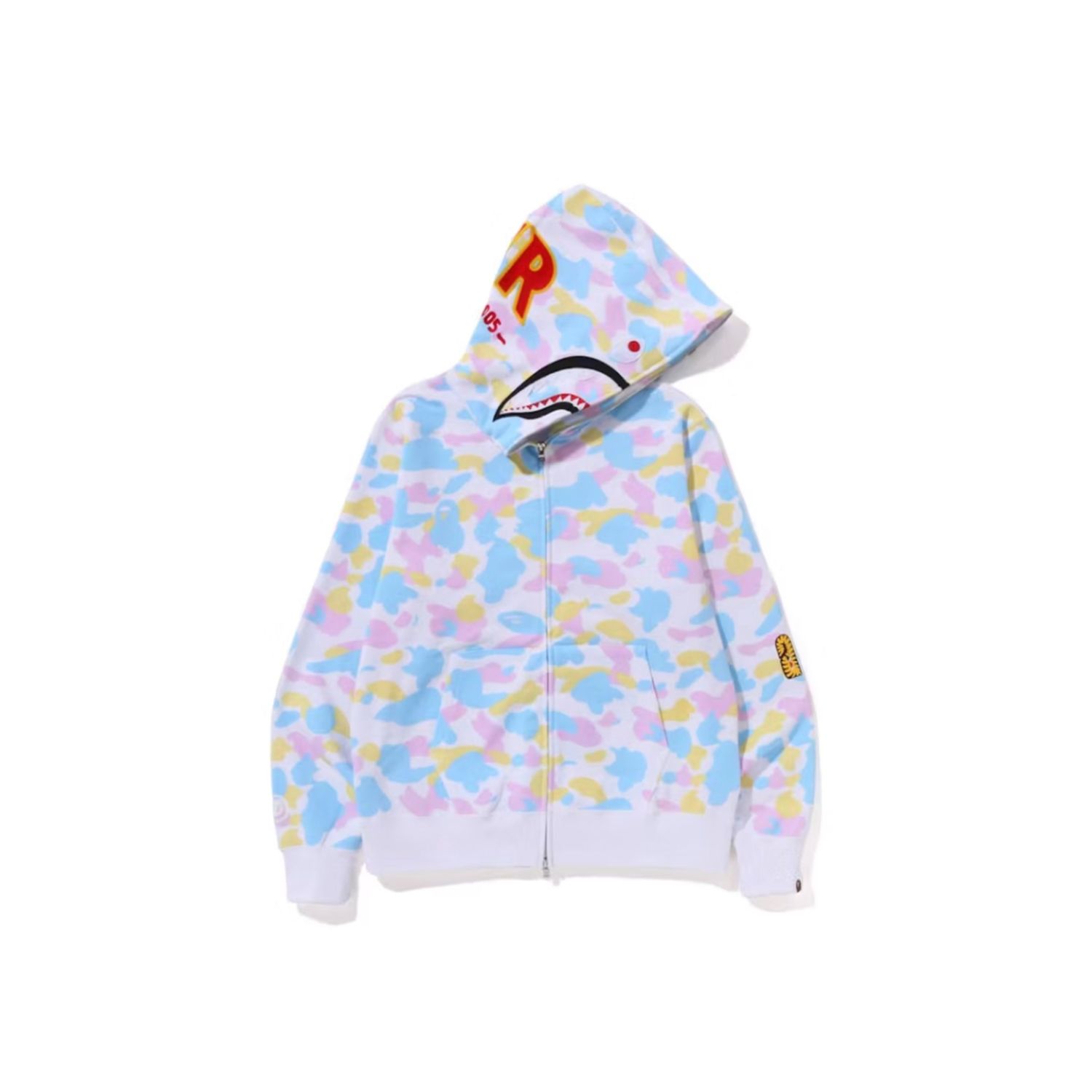 Bape 2nd Camo Zip Hoodie, Color: White, Size: S