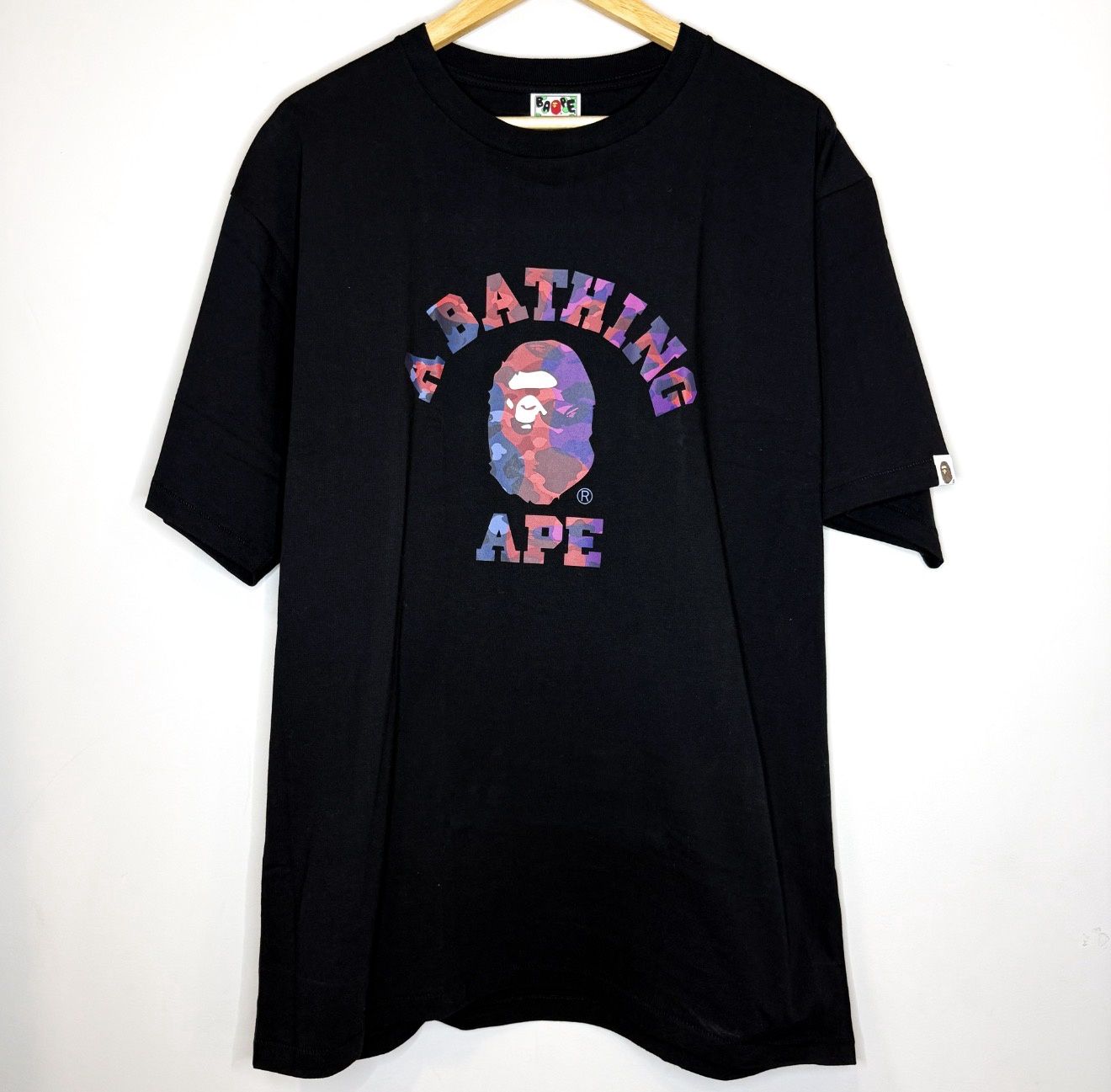 Bape College Tee Crazy Camo, Size: L