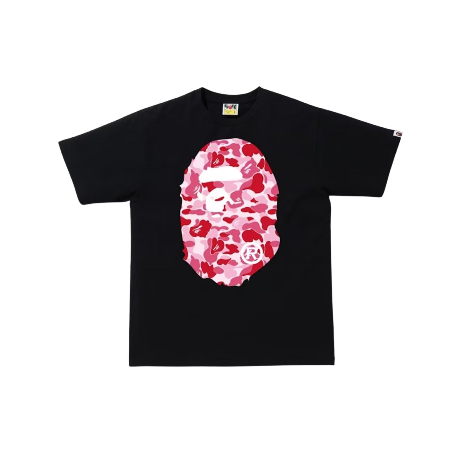 Bape ABC Pink Camo Big Ape Head Tee, Color: Black, Size: S