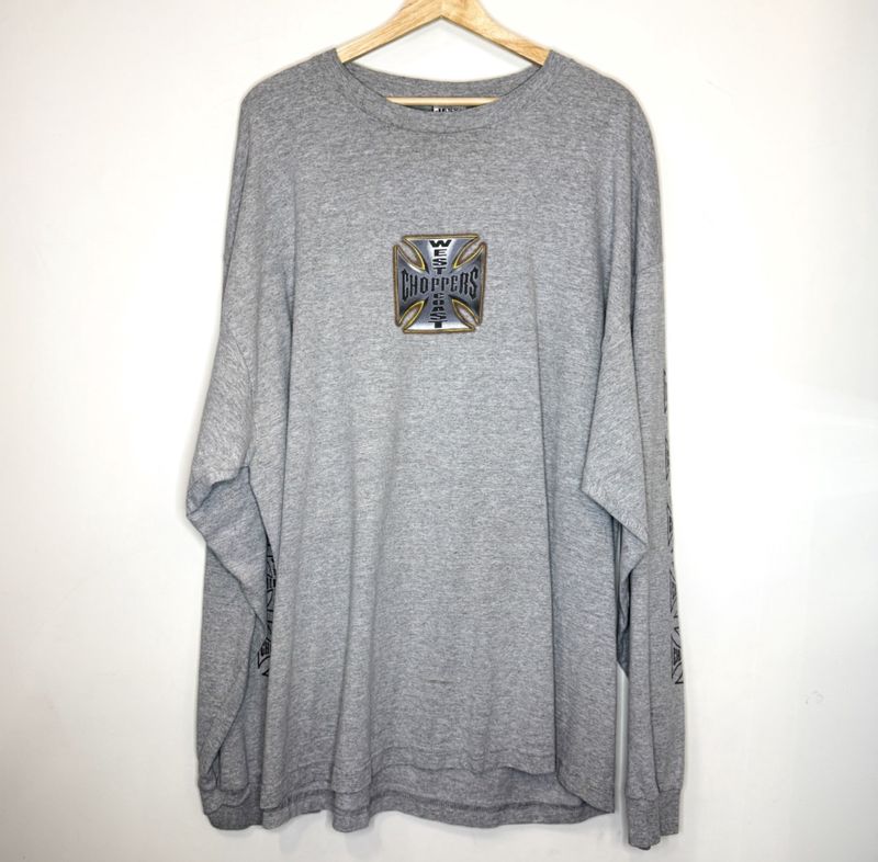 (FINAL SALE) VINTAGE West Coast Choppers Grey Bike L/S