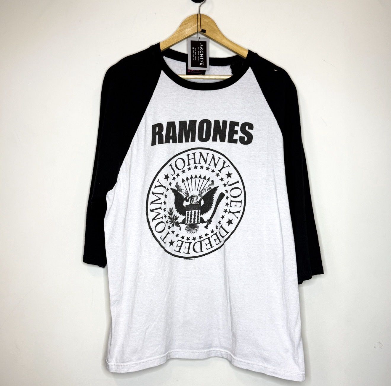 (FINAL SALE) VINTAGE Ramones 2006 3/4 Sleeve Tee, Size: XL