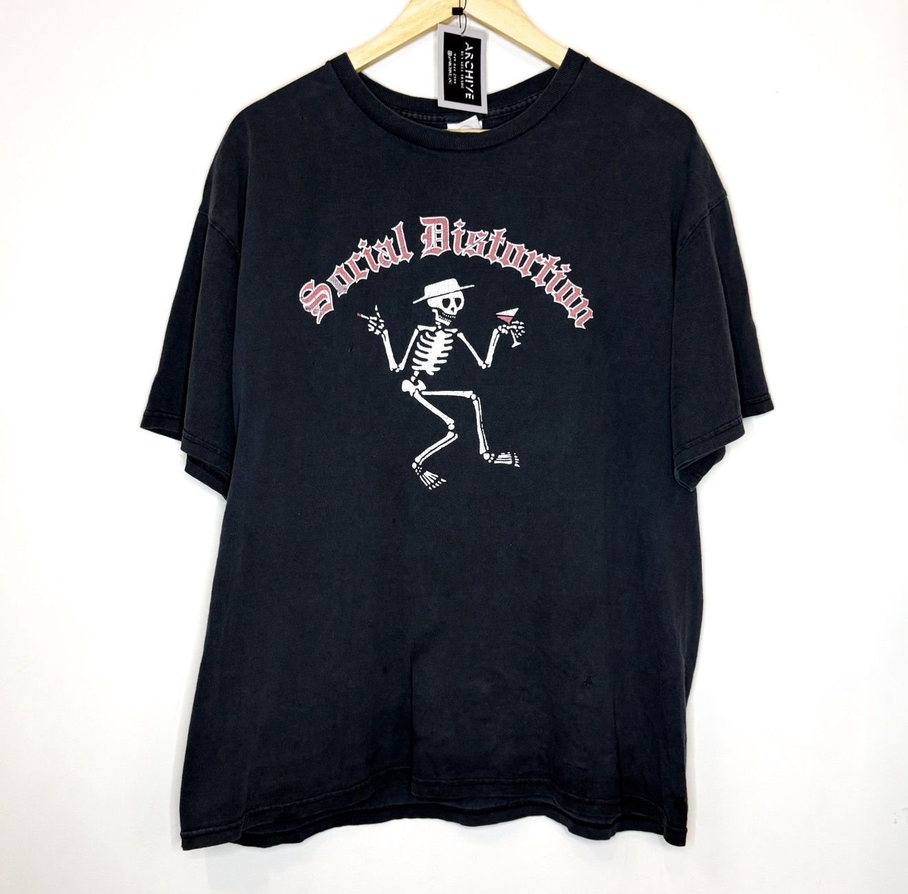 (FINAL SALE) VINTAGE Social Distortion Dancing Skeleton Tee, Size: XL