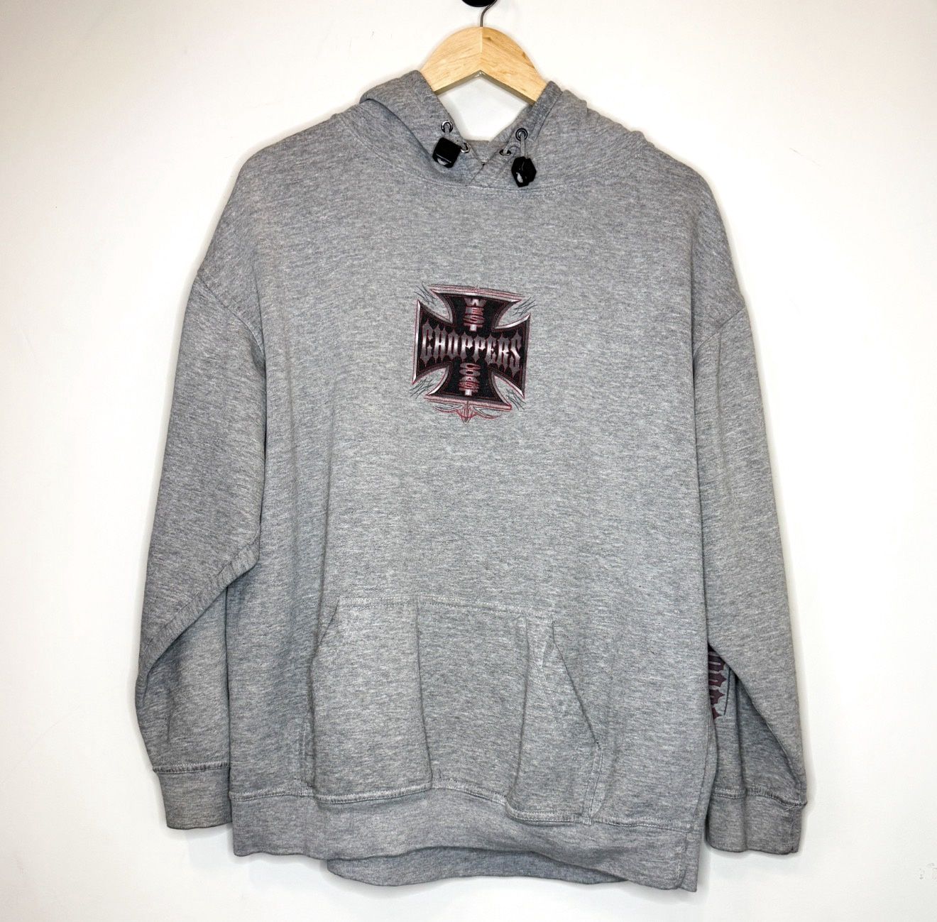 (FINAL SALE) VINTAGE West Coast Choppers Grey Tattoo Hoodie, Size: M