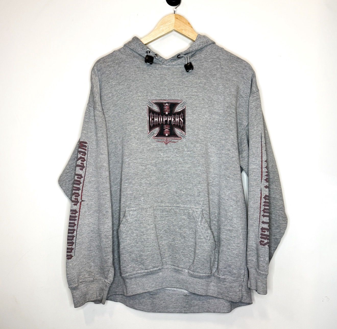 (FINAL SALE) VINTAGE West Coast Choppers Grey Tattoo Hoodie, Size: M