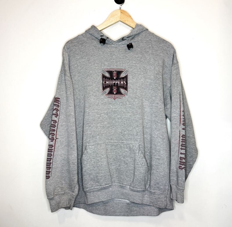 (FINAL SALE) VINTAGE West Coast Choppers Grey Tattoo Hoodie