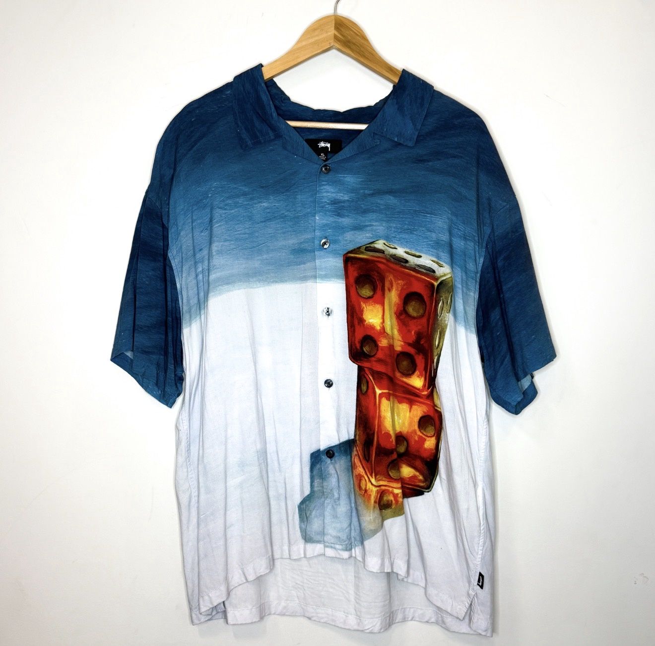 Pre-Owned Stussy Dice Button Up Tee, Size: XL