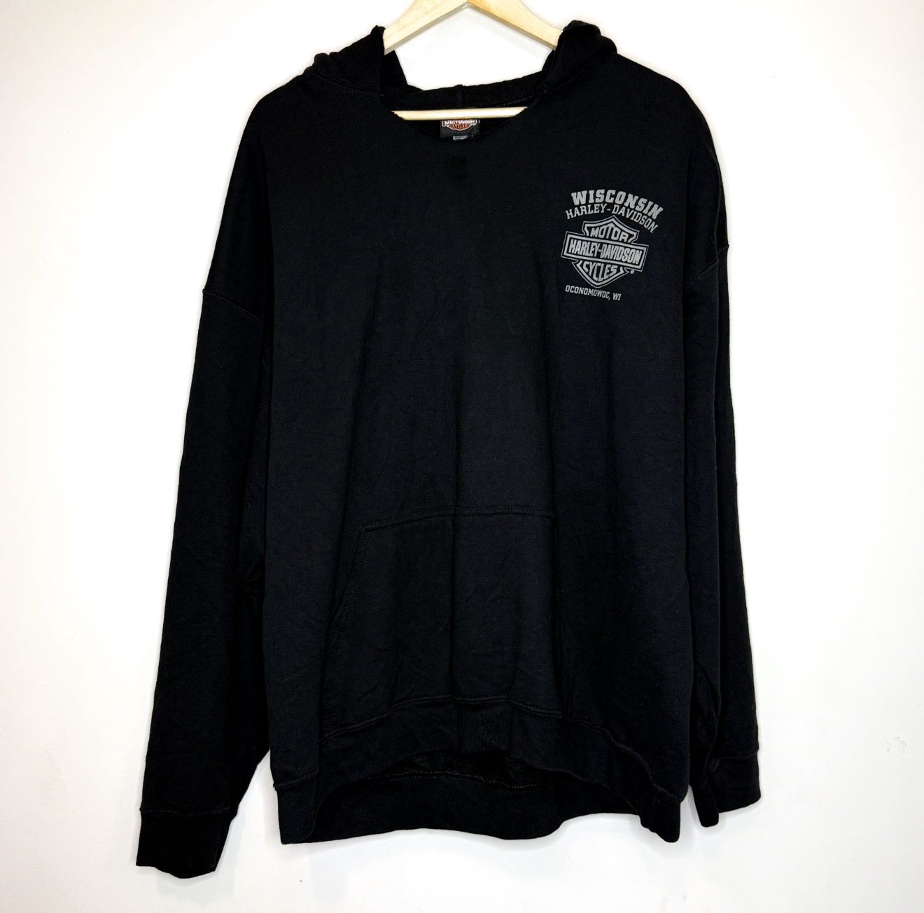 (FINAL SALE) VINTAGE Harley Davidson Skull Zip Up Hoodie, Size: 2XL