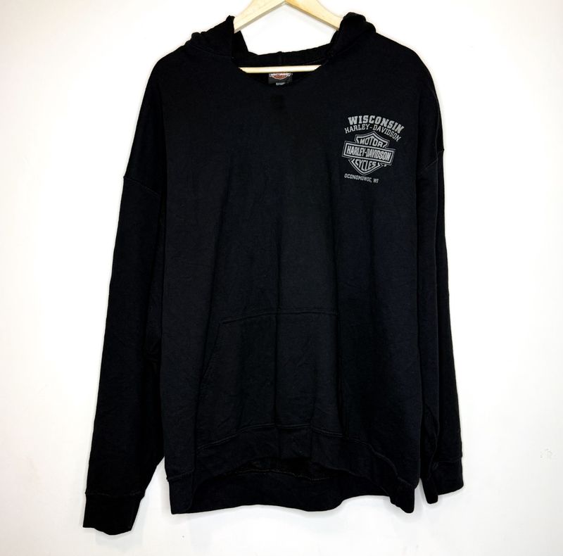 (FINAL SALE) VINTAGE Harley Davidson Skull Zip Up Hoodie