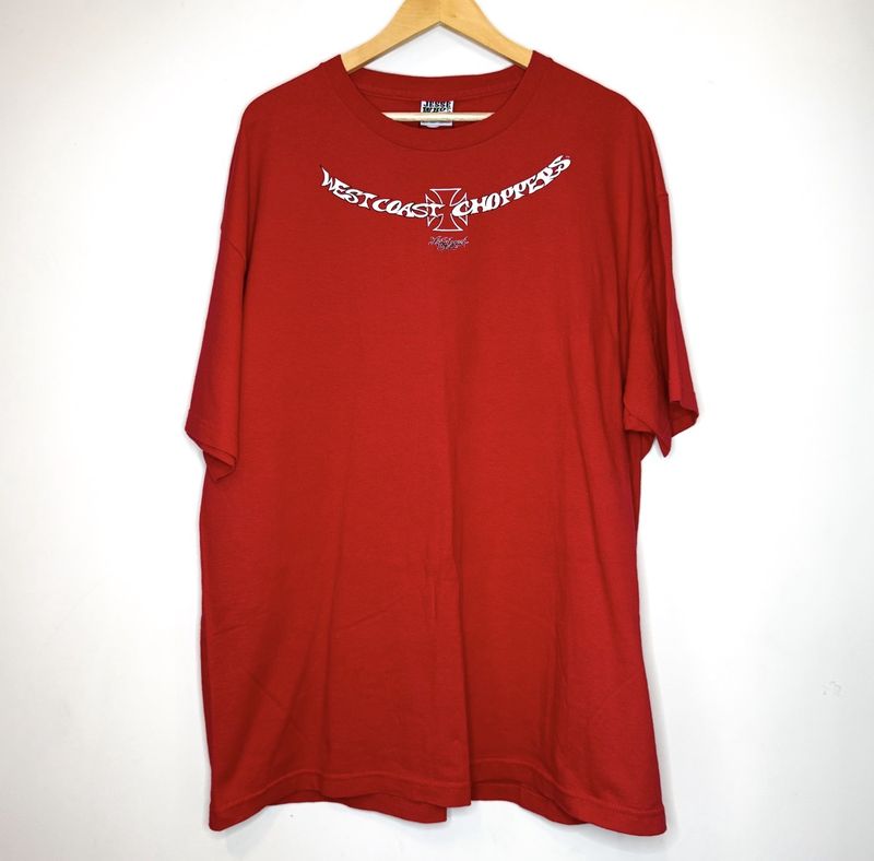 (FINAL SALE) VINTAGE West Coast Choppers Spell-out Tee Red