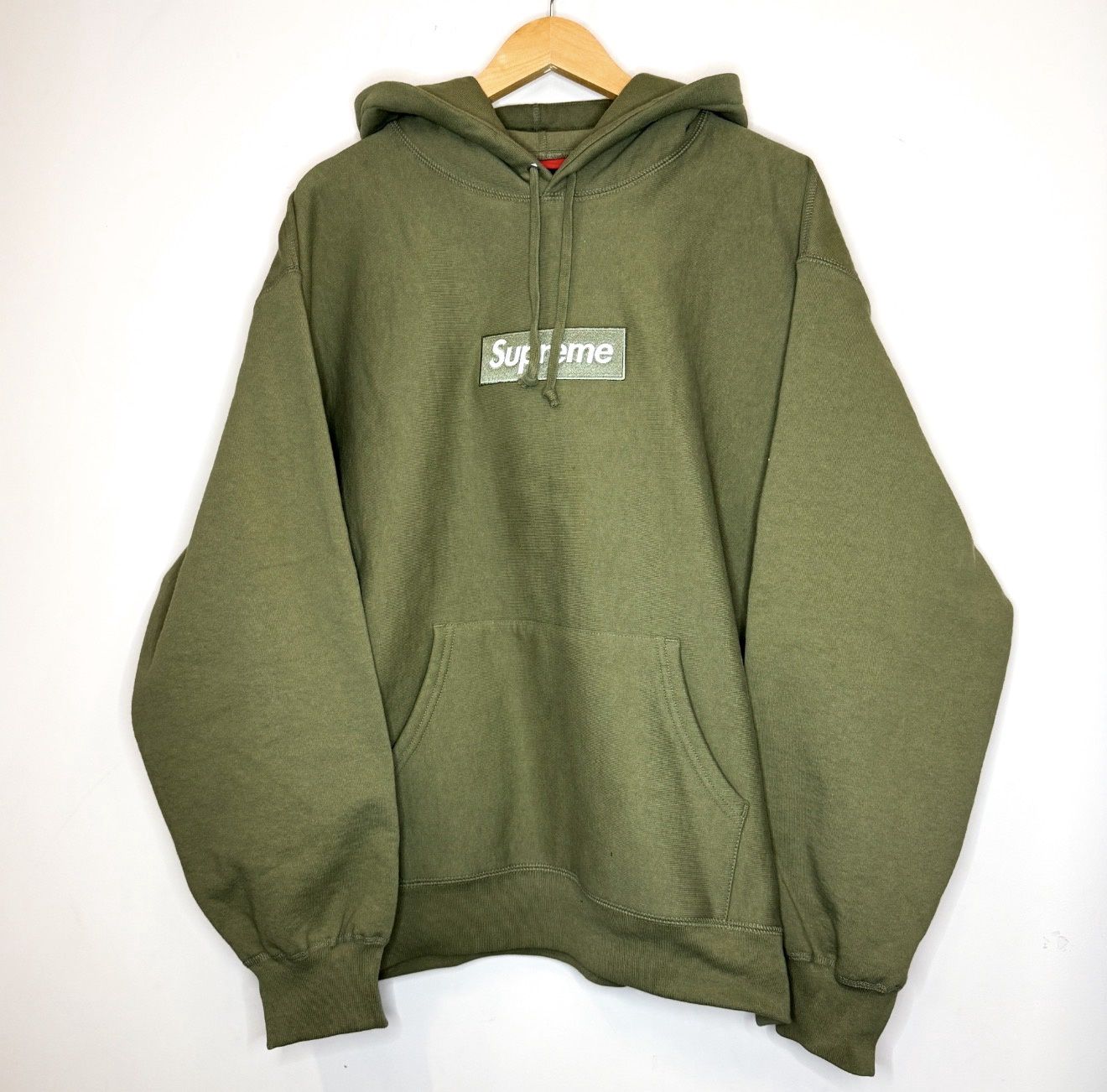 Supreme Box Logo Hooded Sweatshirt FW25 Olive, Size: XL