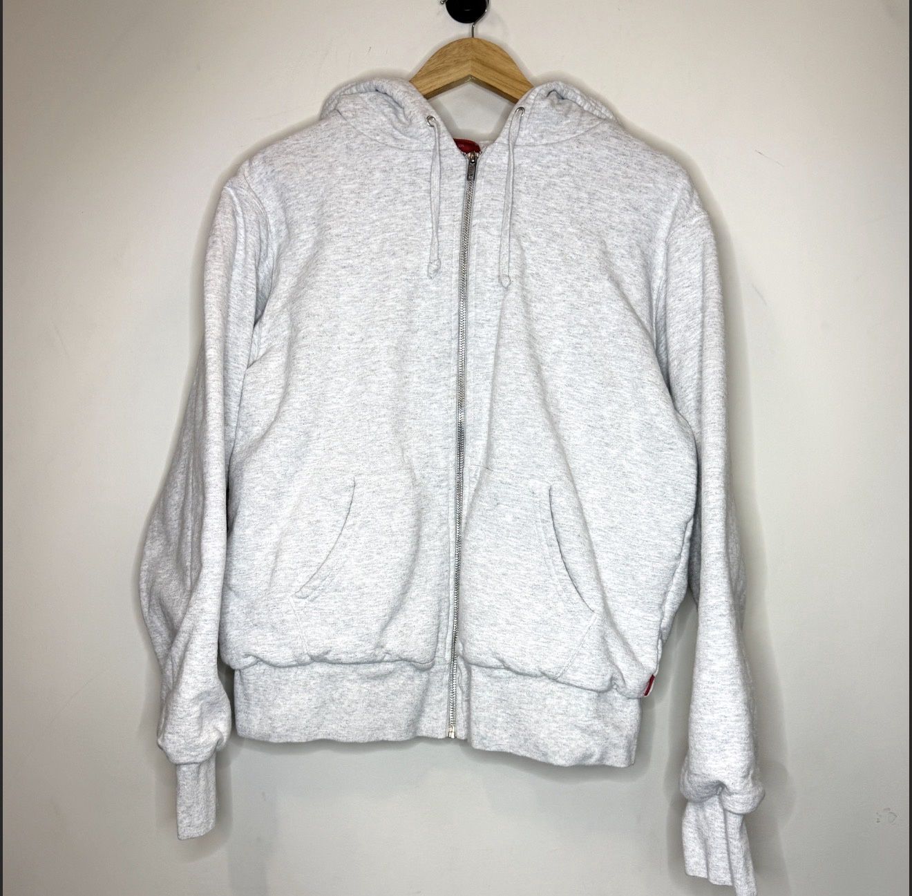 Pre-Owned Supreme Hood Logo Thermal Zip Hoodie, Size: M