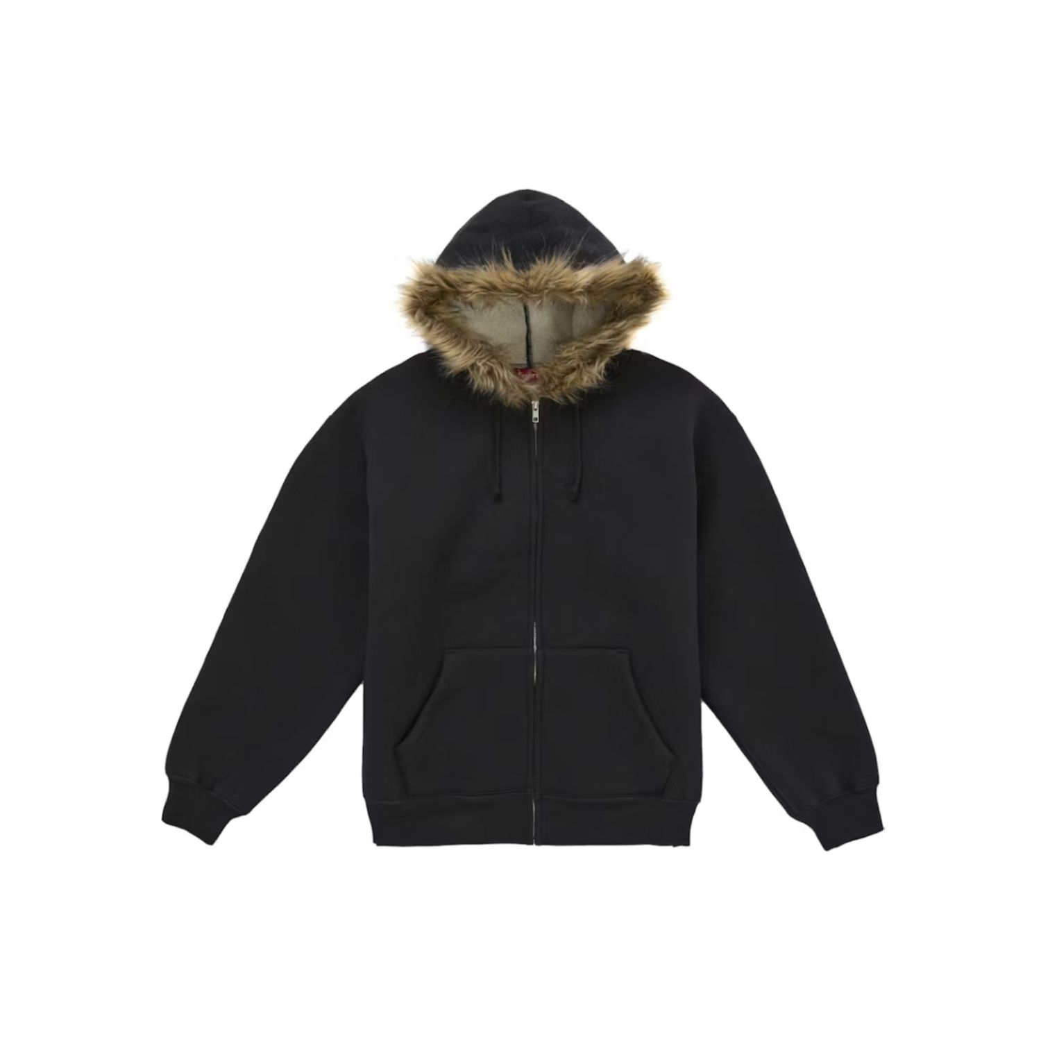 Supreme Faux Fur Zip Up Hooded Sweatshirt, Size: S