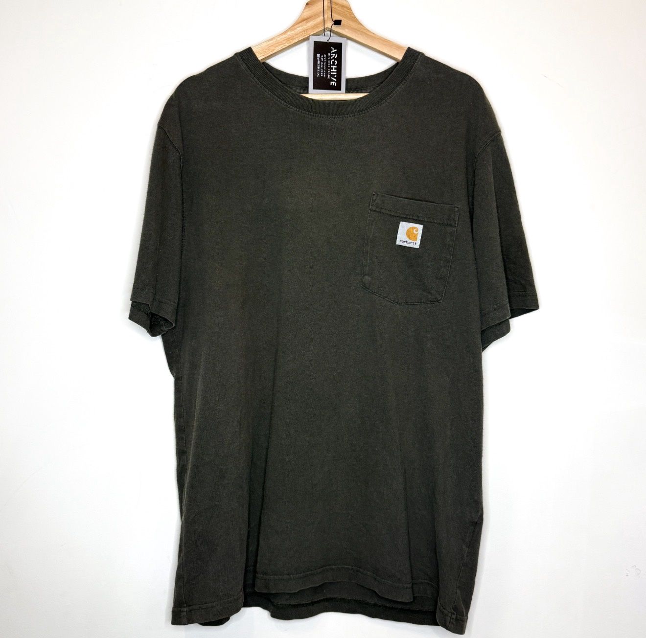 (FINAL SALE) VINTAGE Carhartt Pocket Tee Olive, Size: M