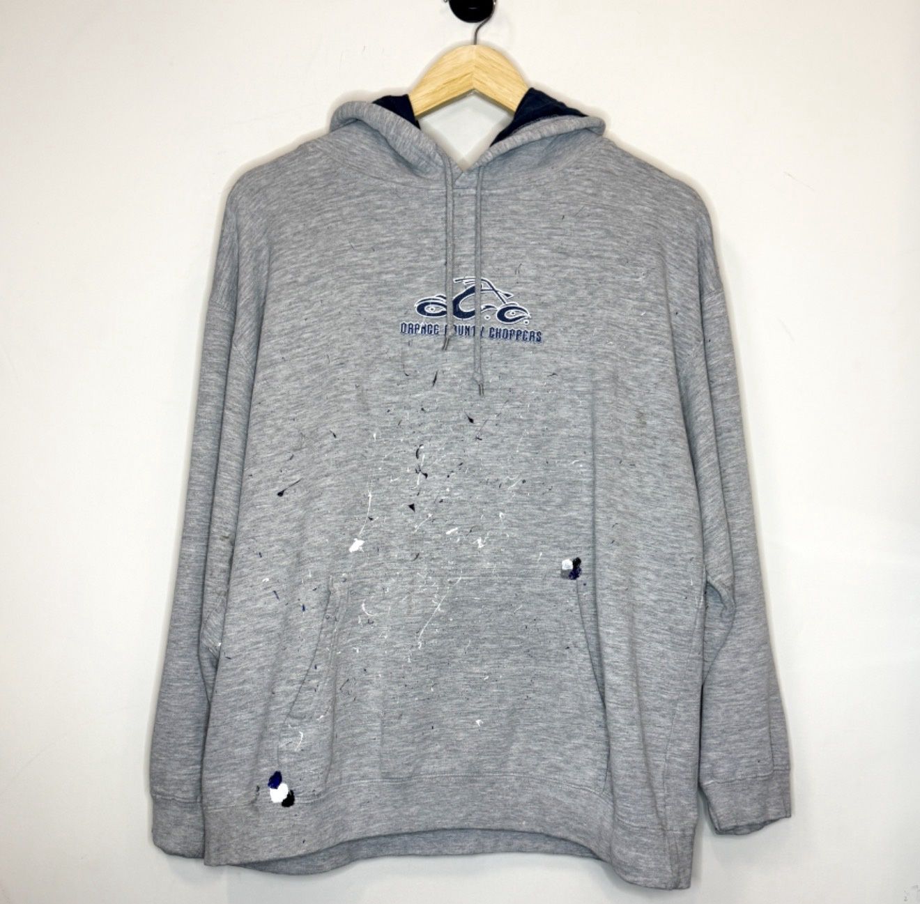 (FINAL SALE) VINTAGE OCC Classic Logo Hoodie Navy Grey, Size: M