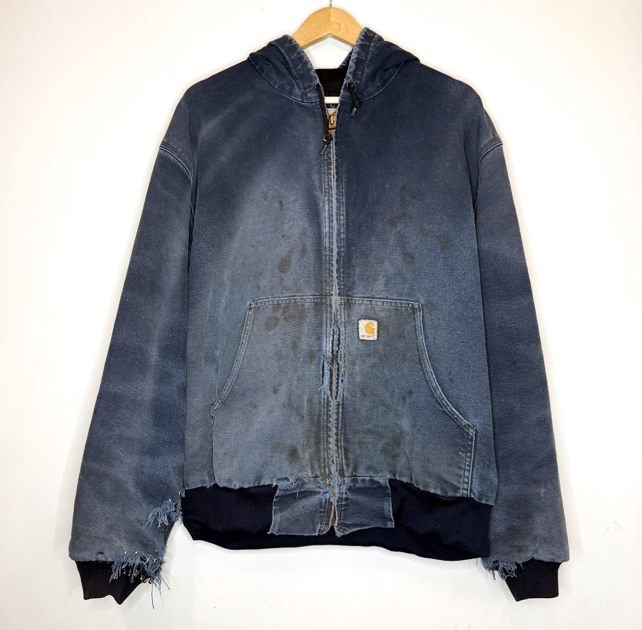 (FINAL SALE) VINTAGE Carhartt Hooded Jacket Navy, Size: XL