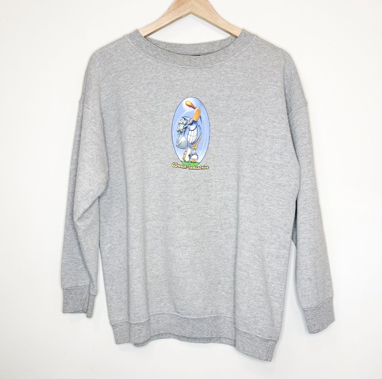 (FINAL SALE) VINTAGE World Industries Wet Willy Golf Crewneck Grey, Size: M
