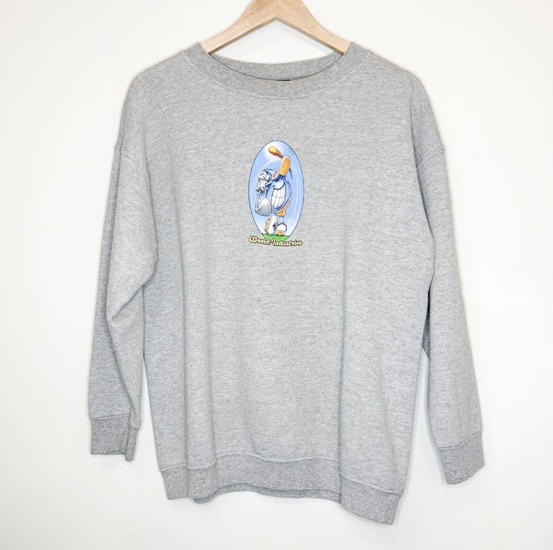 (FINAL SALE) VINTAGE World Industries Wet Willy Golf Crewneck Grey