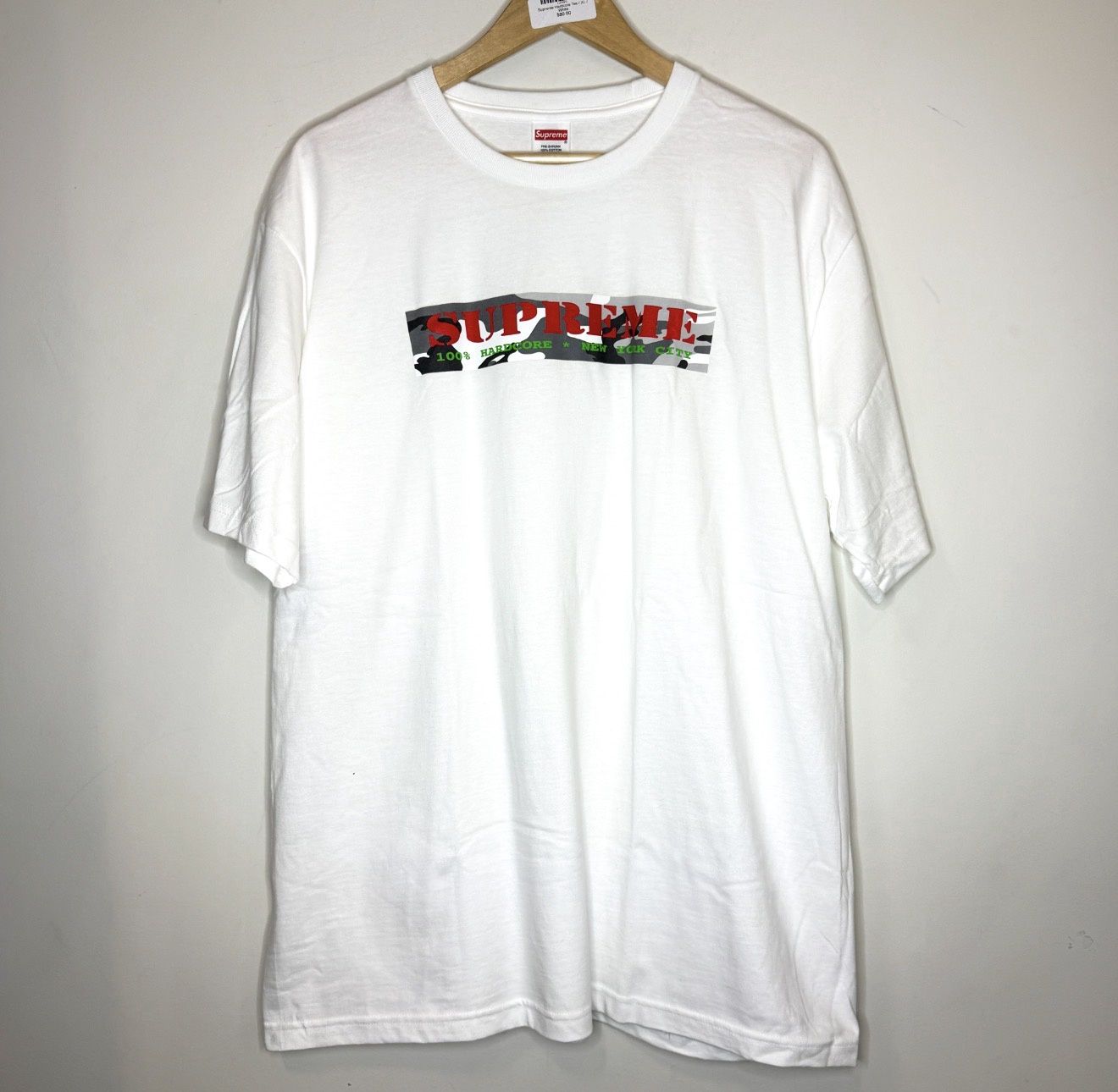 Supreme Hardcore Tee, Color: White, Size: XL