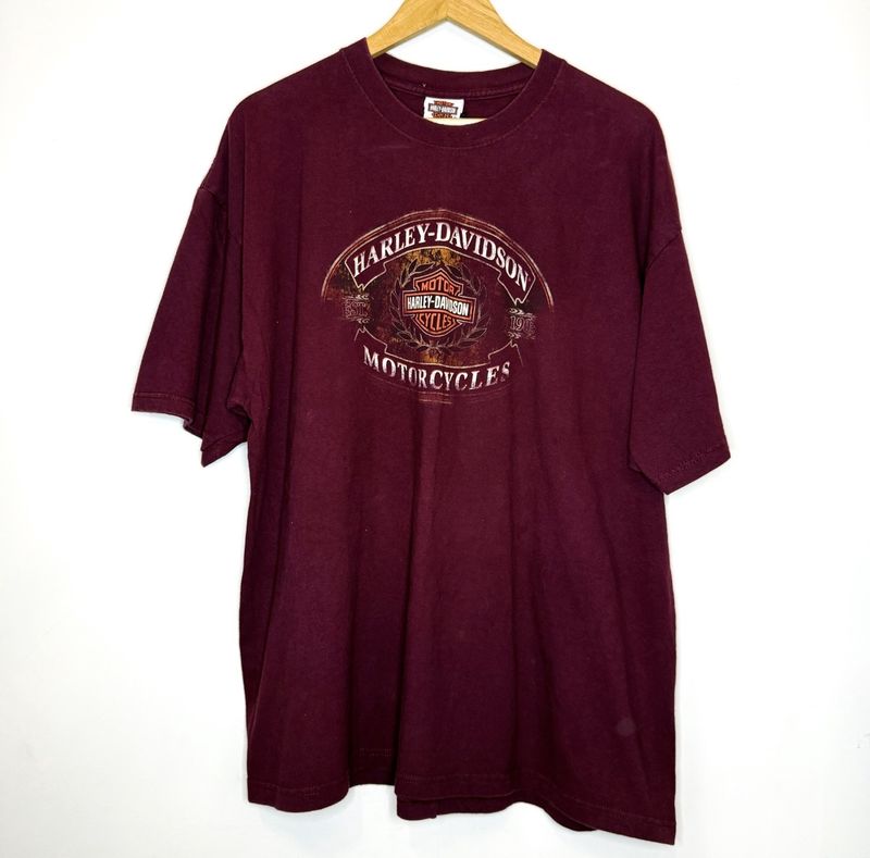 (FINAL SALE) Vintage Harley Davidson Tripps Tee Maroon