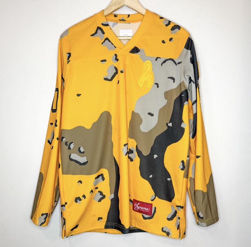 Pre-Owned Supreme Yellow Camo Hockey Jersey FW14
