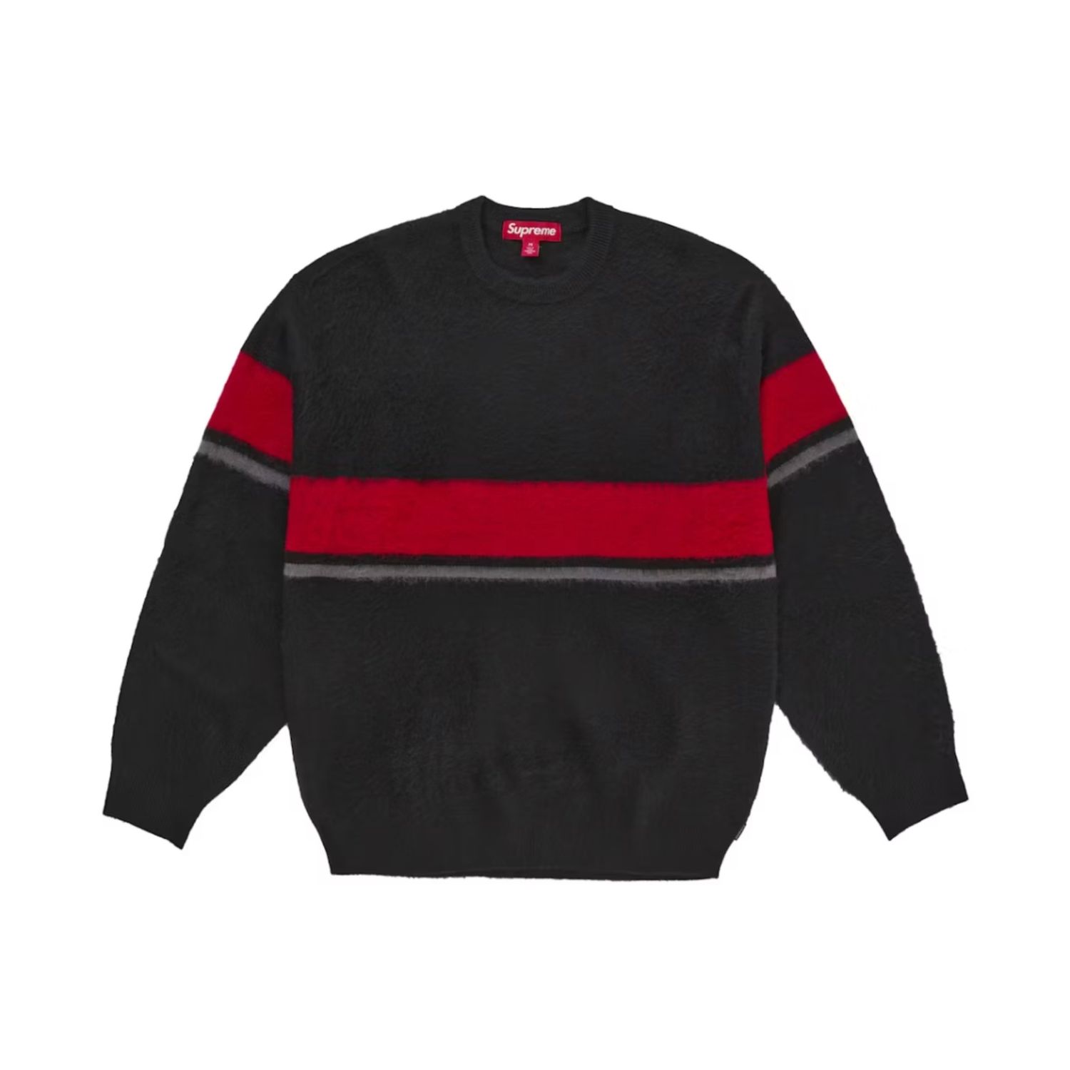 Supreme Brushed Stripe Sweater, Color: Black, Size: L