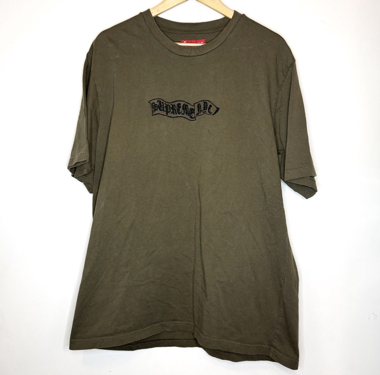 Pre-Owned Supreme USA Olive Tee, Size: L