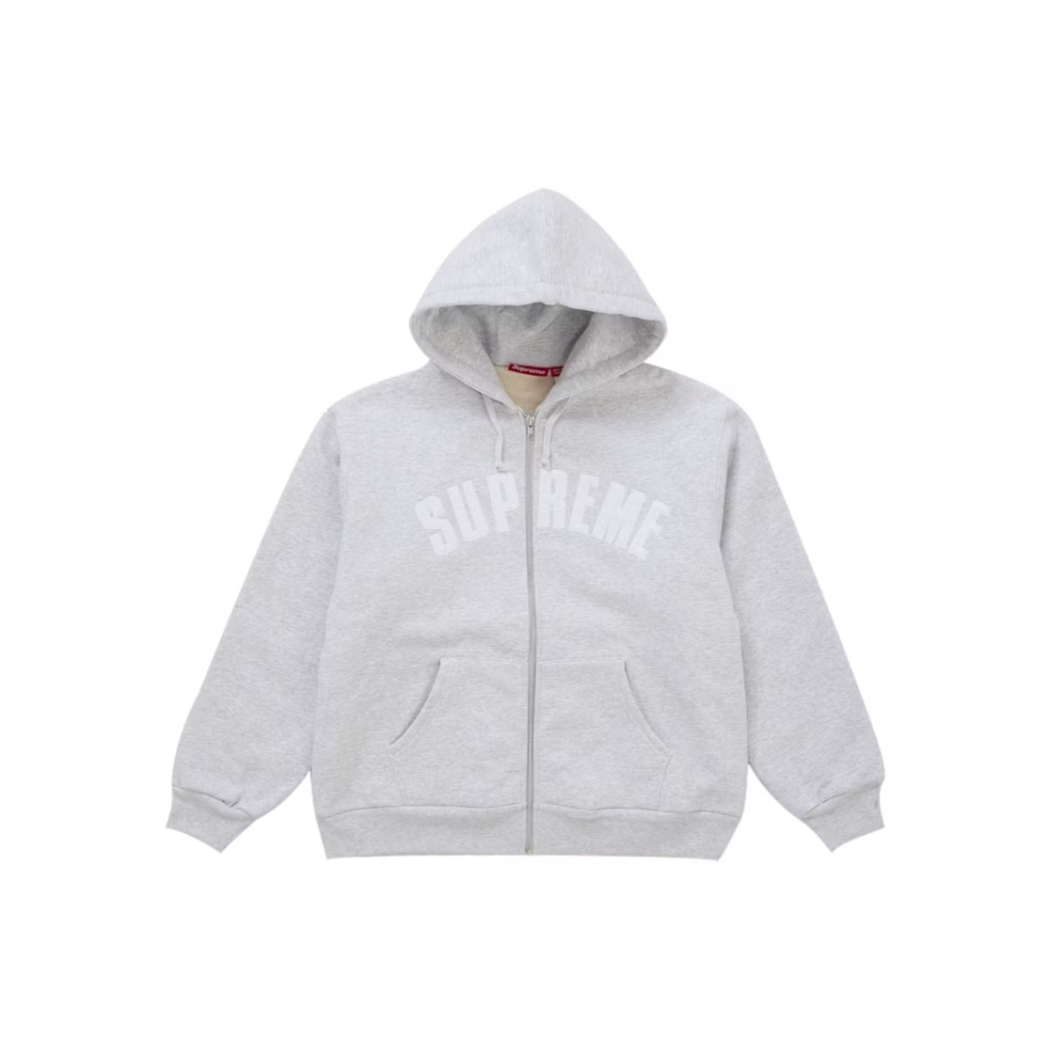 Supreme Arc Thermal Lined Zip Up Hoodie, Color: Ash Grey, Size: L