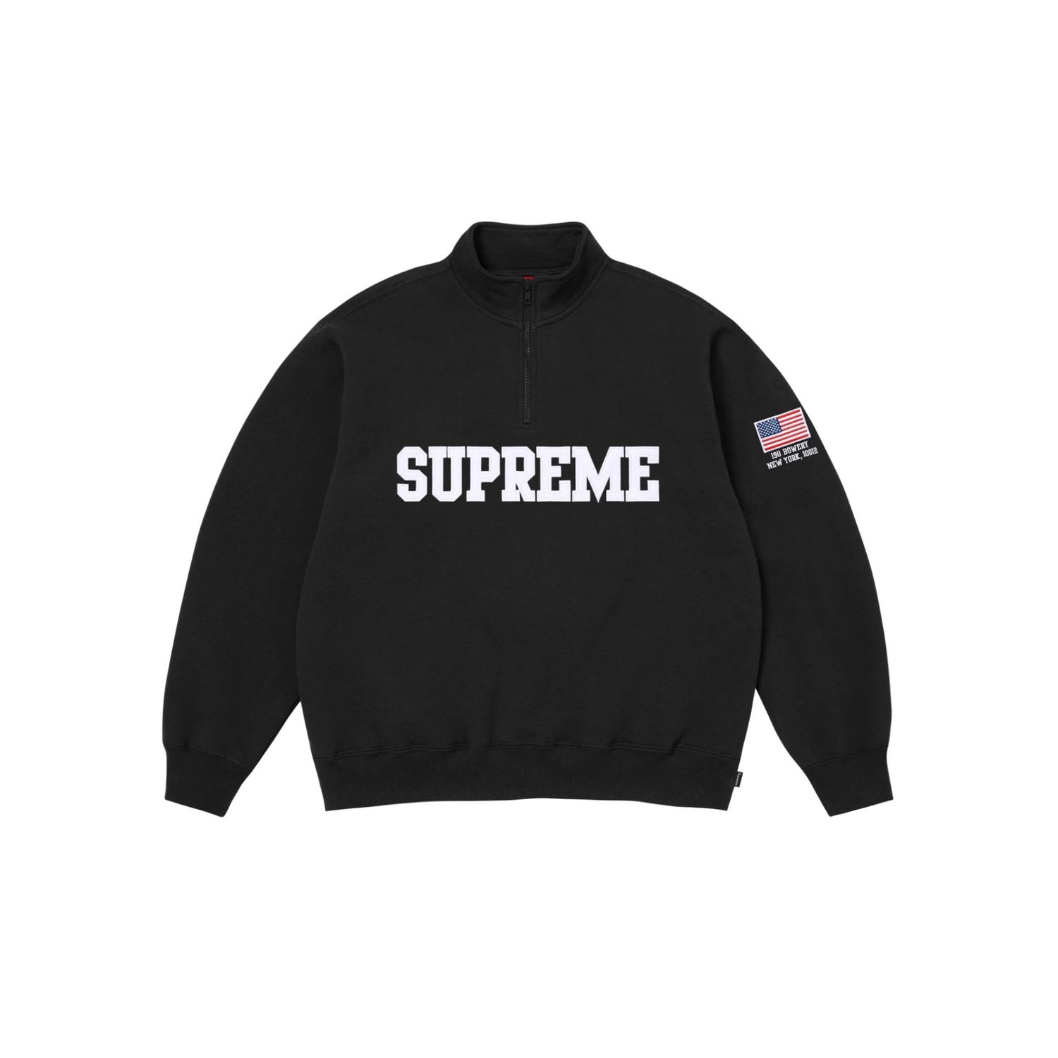 Supreme Shop Flag Half Zip Pullover, Size: L