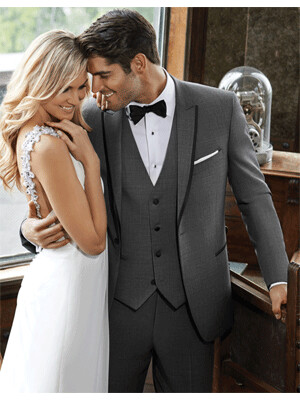 Tuxedo suit in Dark gray , free DHL shipping, receive in two weeks